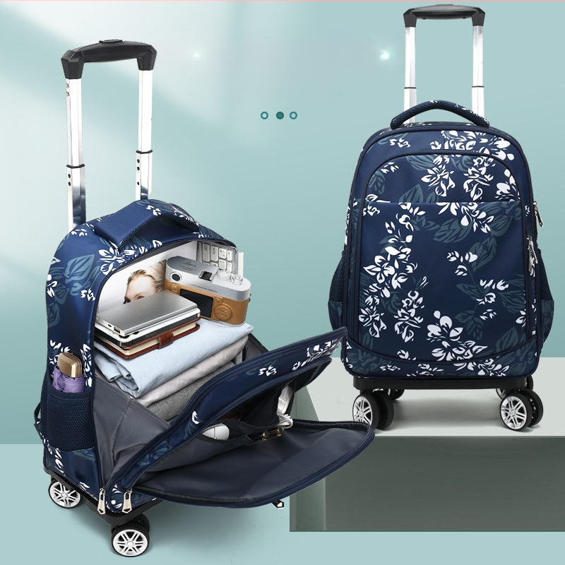 Unisex mokyklinė kuprinė su ratukais — atspari vandeniui, sumažina apkrovą, Oxford audinys, skirta pradinei mokyklai