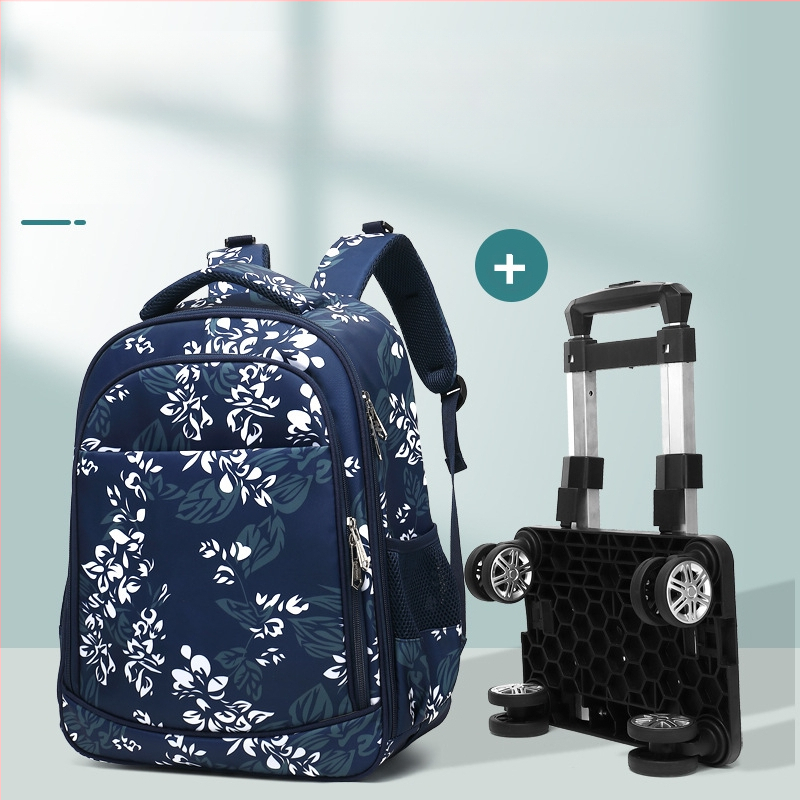 Unisex mokyklinė kuprinė su ratukais — atspari vandeniui, sumažina apkrovą, Oxford audinys, skirta pradinei mokyklai