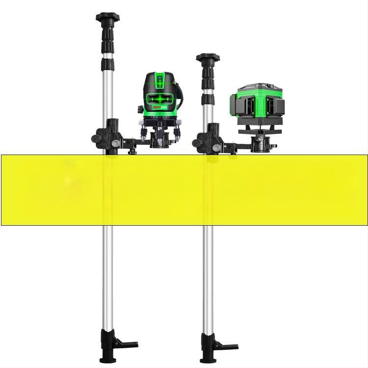 Лазерен нивелир трипод с регулируем повдигащ механизъм, инфрачервен държач, подсилен разтегателен прът и универсален таванен монтаж