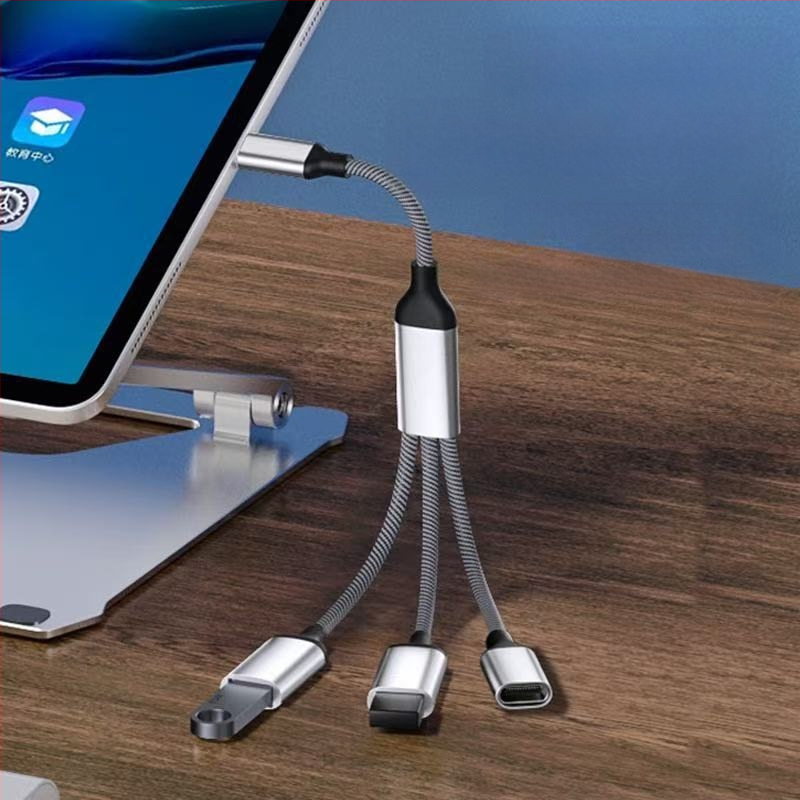 USB-C 3-portni OTG hub, USB 2.0, bakreno jezgro kabel, duljina 28 cm