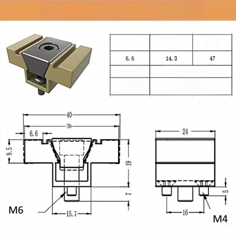 Lydinio stoties fiksatorius – daugiafunkcinis krašto fiksatorius su spaustuvu, magnetinis atsparumas, vienpusis dizainas