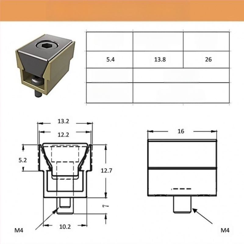 Lydinio stoties fiksatorius – daugiafunkcinis krašto fiksatorius su spaustuvu, magnetinis atsparumas, vienpusis dizainas