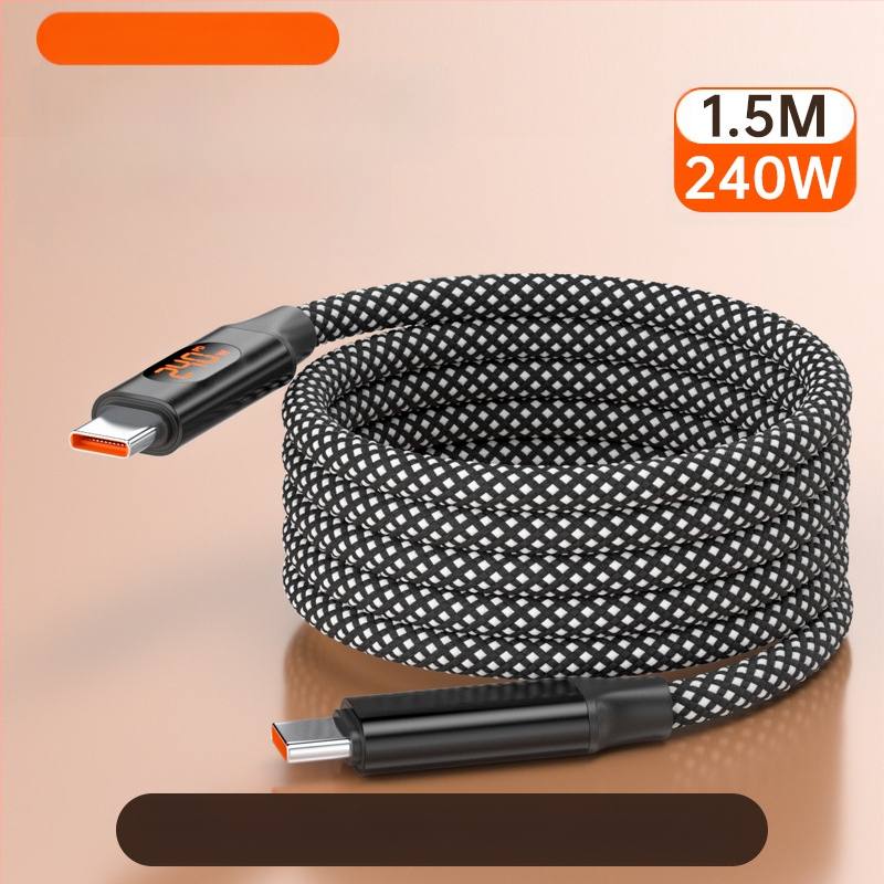 65W skaitmeninis kabelis su ekranu, 4-in-1 USB-C ir Lightning, cinko lydinys, dviejų išėjimų