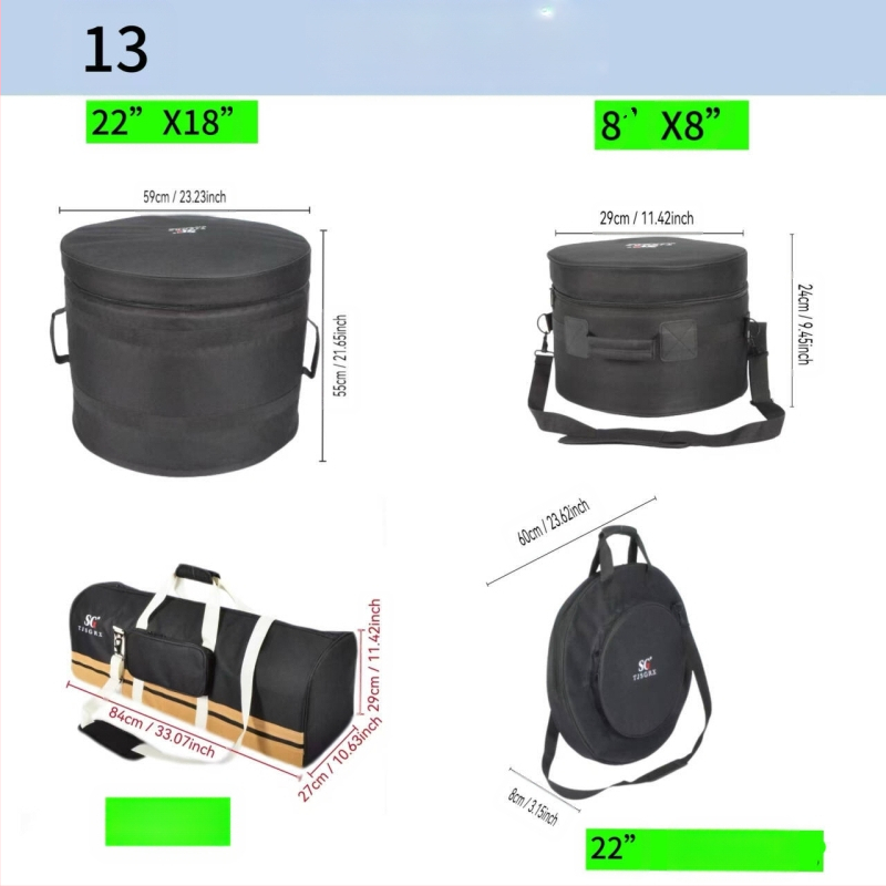 SGTJSGRX Set torbi za bubnjeve – poliester materijal, podstava od poliestera, zaštita kralježnice, smanjuje opterećenje, kućno skladištenje