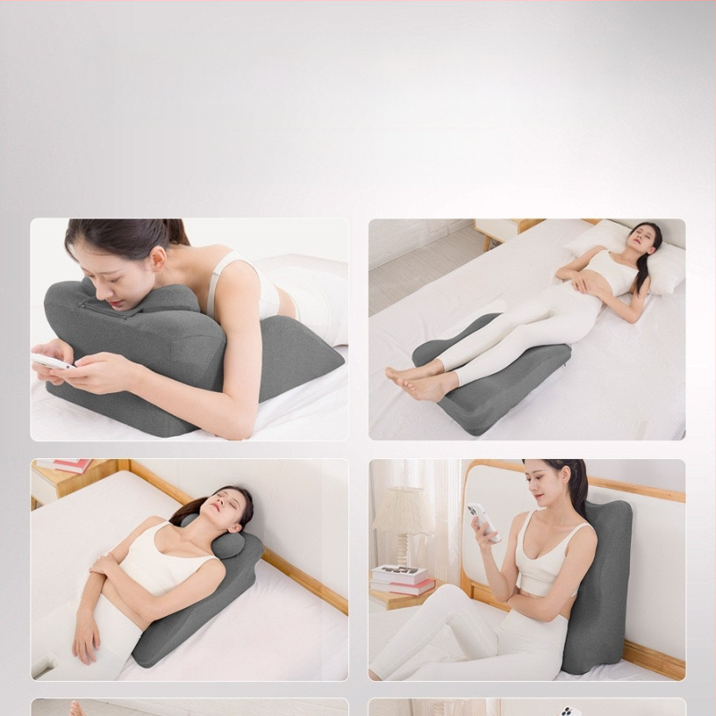 Porinė lovos pagalvė su atminties putų centru, medvilnės užvalkalas, modernus minimalistinis stilius