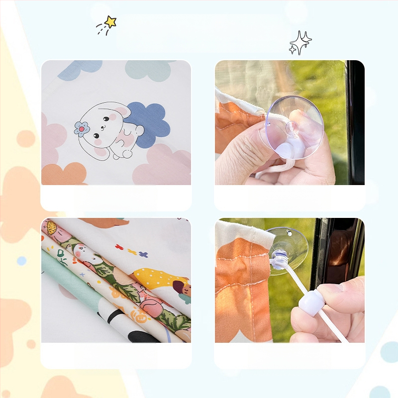 Automobilio saulės skydelis užuolaida, permatoma medžiaga, kabinamas tipas, universalus suderinamumas, Blue Rain