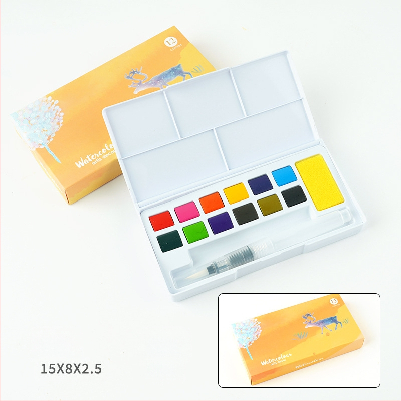 Akvareļu krāsu komplekts metāla kastē akvareļu gleznošanai; materiāls: akvareļu krāsas; import: Nē; IP atļauja: Nav