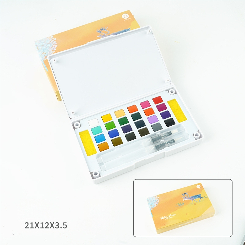 Akvareļu krāsu komplekts metāla kastē akvareļu gleznošanai; materiāls: akvareļu krāsas; import: Nē; IP atļauja: Nav