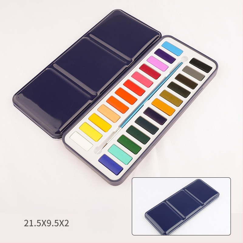 Akvareļu krāsu komplekts metāla kastē akvareļu gleznošanai; materiāls: akvareļu krāsas; import: Nē; IP atļauja: Nav