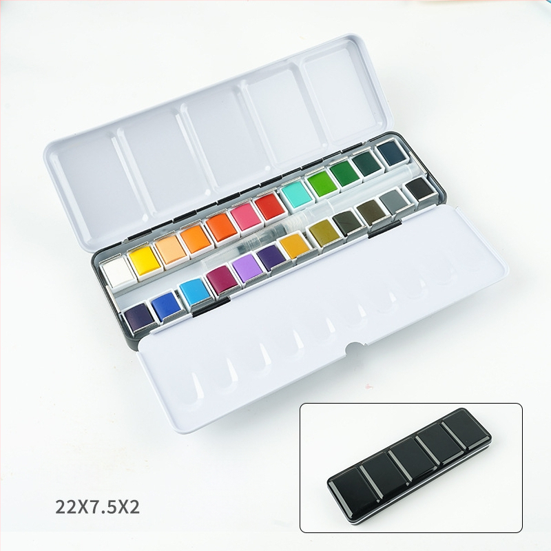 Akvareļu krāsu komplekts metāla kastē akvareļu gleznošanai; materiāls: akvareļu krāsas; import: Nē; IP atļauja: Nav