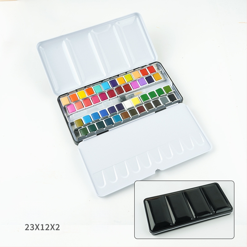 Akvareļu krāsu komplekts metāla kastē akvareļu gleznošanai; materiāls: akvareļu krāsas; import: Nē; IP atļauja: Nav