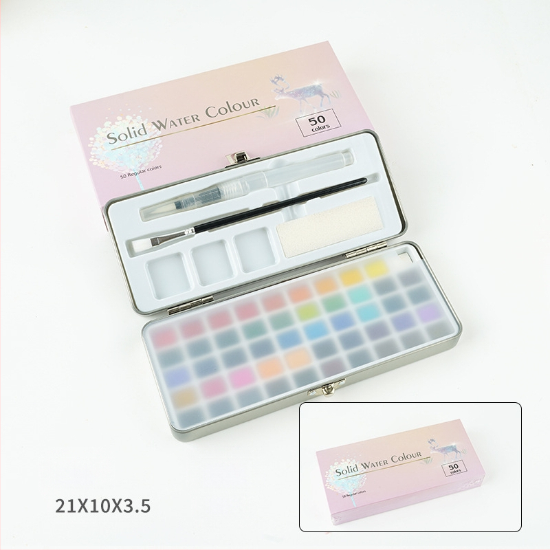 Akvareļu krāsu komplekts metāla kastē akvareļu gleznošanai; materiāls: akvareļu krāsas; import: Nē; IP atļauja: Nav