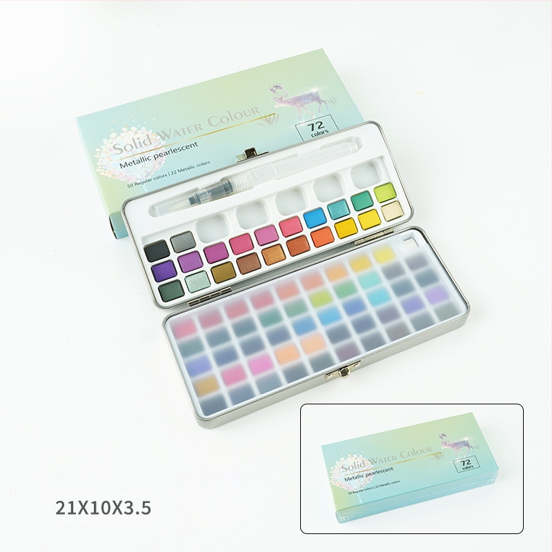 Akvareļu krāsu komplekts metāla kastē akvareļu gleznošanai; materiāls: akvareļu krāsas; import: Nē; IP atļauja: Nav