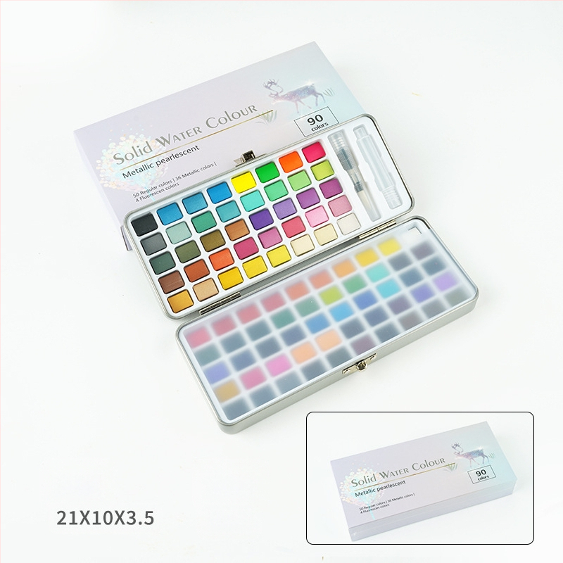 Akvareļu krāsu komplekts metāla kastē akvareļu gleznošanai; materiāls: akvareļu krāsas; import: Nē; IP atļauja: Nav