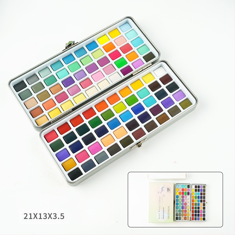 Akvareļu krāsu komplekts metāla kastē akvareļu gleznošanai; materiāls: akvareļu krāsas; import: Nē; IP atļauja: Nav