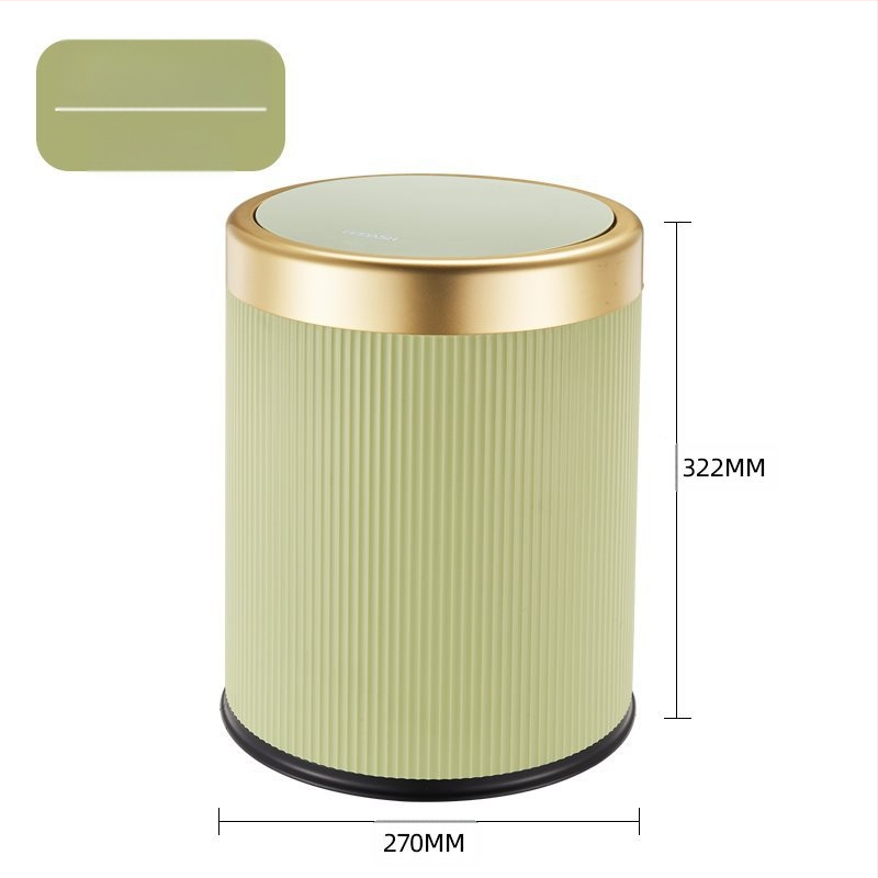 Κάδος απορριμμάτων οικιακής χρήσης — κυλινδρικού σχήματος, υλικό PP, μεγάλη χωρητικότητα, καπάκι που ανοίγει με πάτημα