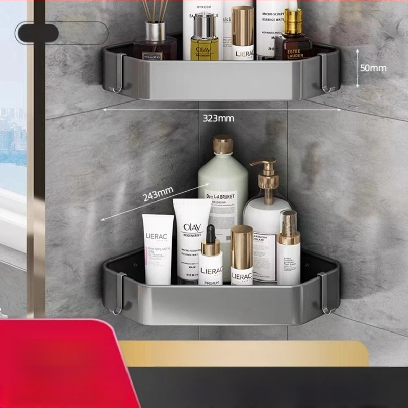 Space aliuminio rankšluosčių laikiklis, sieninis be skylu, 2 sluoksniai, apkrova >15 kg, 2023 m. naujai patobulintas dvigubo sulankstymo modelis, paviršiaus purškimo danga