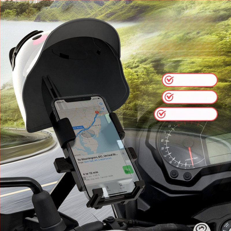 Telefonų laikiklis motociklui ir elektriniam dviraliui – universalus, plastikinis, pritaikymo galimybės