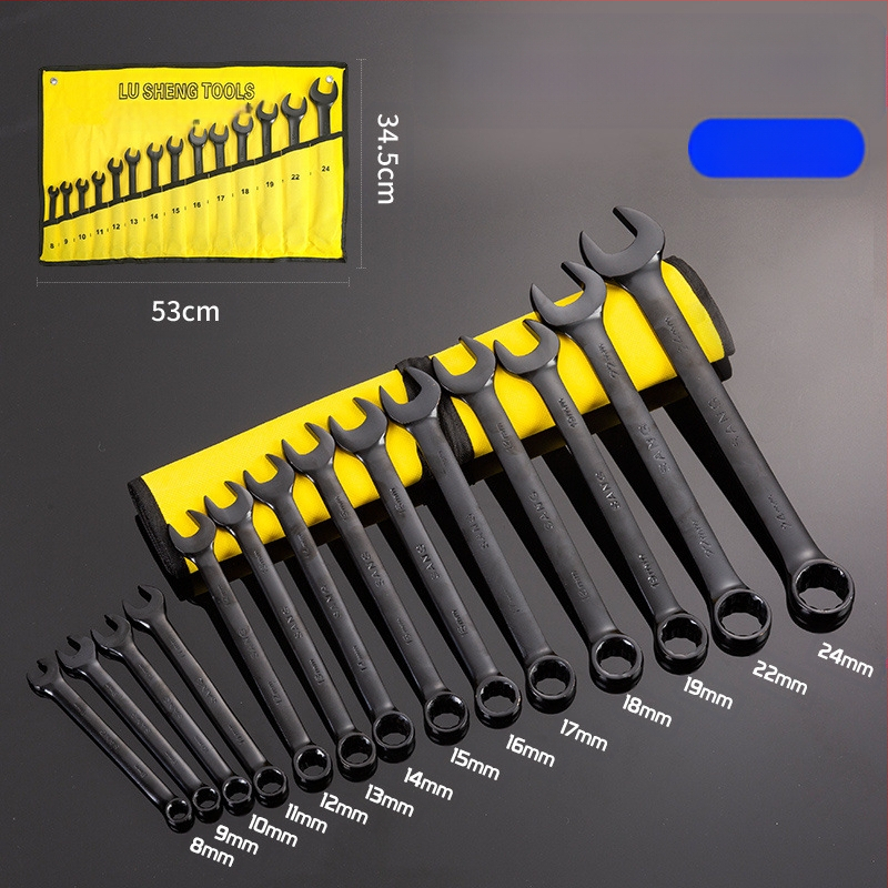 Комплект гаечни ключове, 14 части, комбиниран тип, с открит край