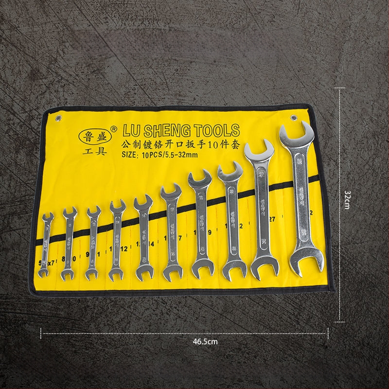 Комплект гаечни ключове, 14 части, комбиниран тип, с открит край