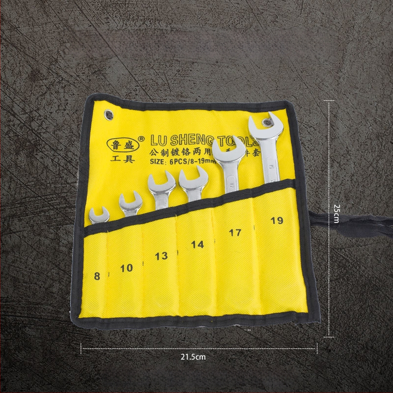 Комплект гаечни ключове, 14 части, комбиниран тип, с открит край