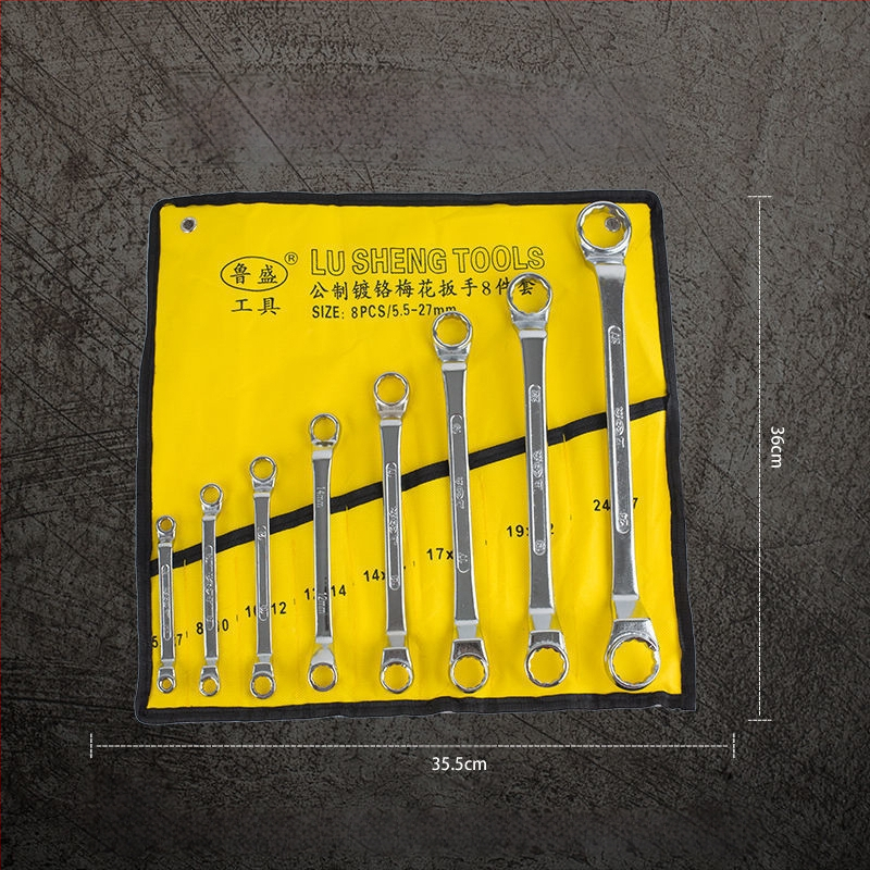 Комплект гаечни ключове, 14 части, комбиниран тип, с открит край