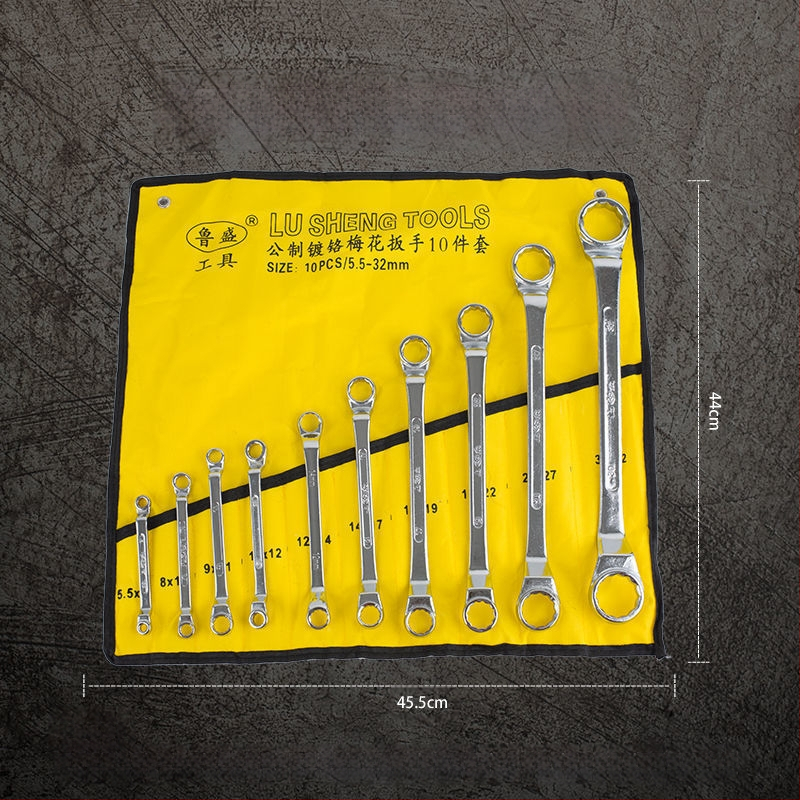 Комплект гаечни ключове, 14 части, комбиниран тип, с открит край