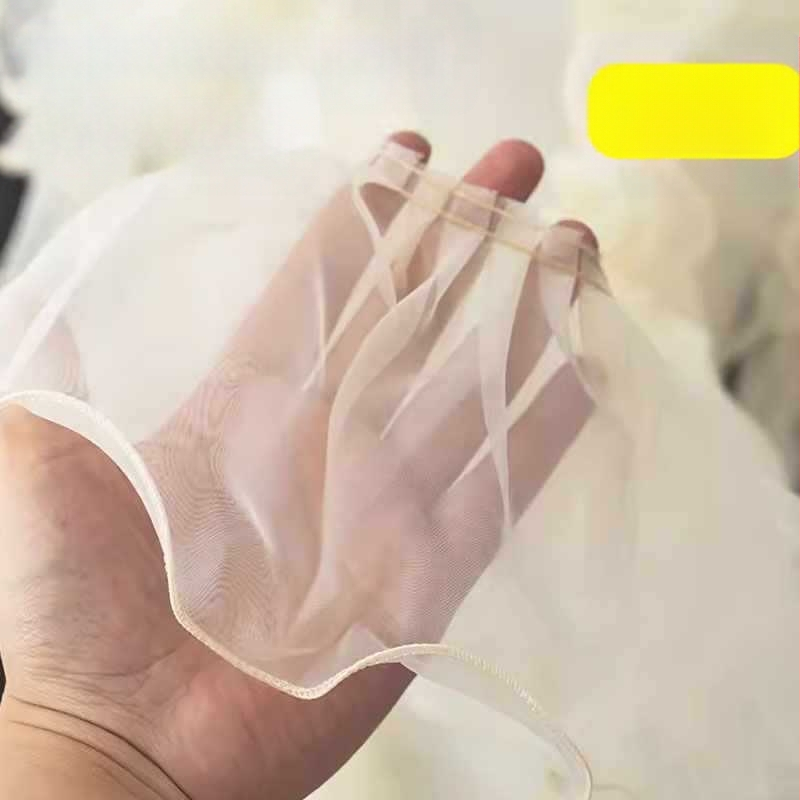 Прозрачен дантелен кант с шестоъгълна мрежа и полиестерна нишка, голям вълнообразен дизайн за занаяти