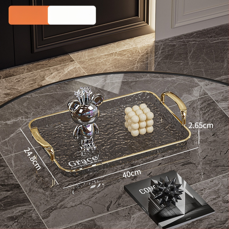 Kvadratinė serviravimo padėklas su rankenėle, iš PET+ABS, šiuolaikiškas minimalistinis stilius, atspari kritimams.