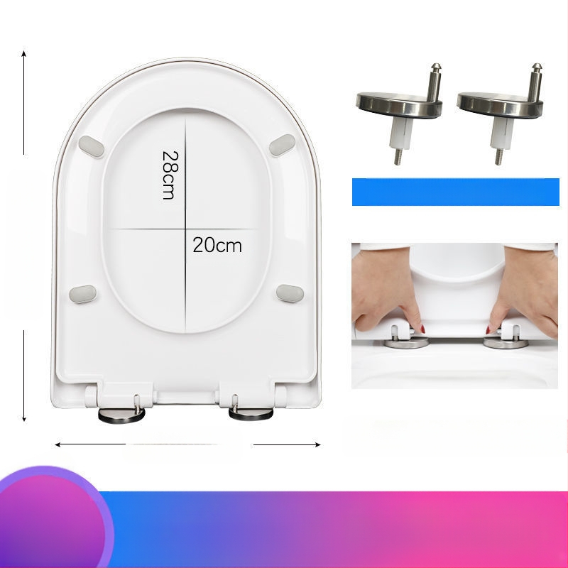 Κάλυμμα λεκάνης τουαλέτας, καθολικά παχύτερο U-μορφής, επάνω τοποθέτηση (Υλικό: PP πίνακας; Στυλ: Κλασικό/Μοντέρνο μινιμαλιστικό; Αποσβεστήρας απαλού κλεισίματος; Απόσταση οπών 11–20 εκ.; Μοντέλο 1)