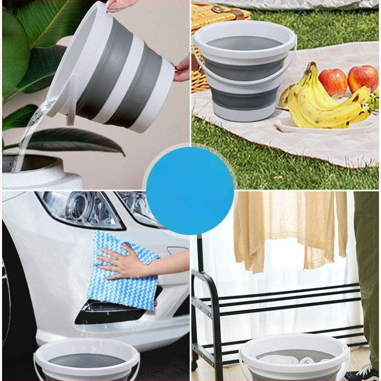 Sulankstomos nešiojamos plastikinės kibiras lauko naudojimui – sustiprinta konstrukcija, atsparus aukštoms temperatūroms, tinka automobilių plovimui, žvejybai ir namų vandeniui