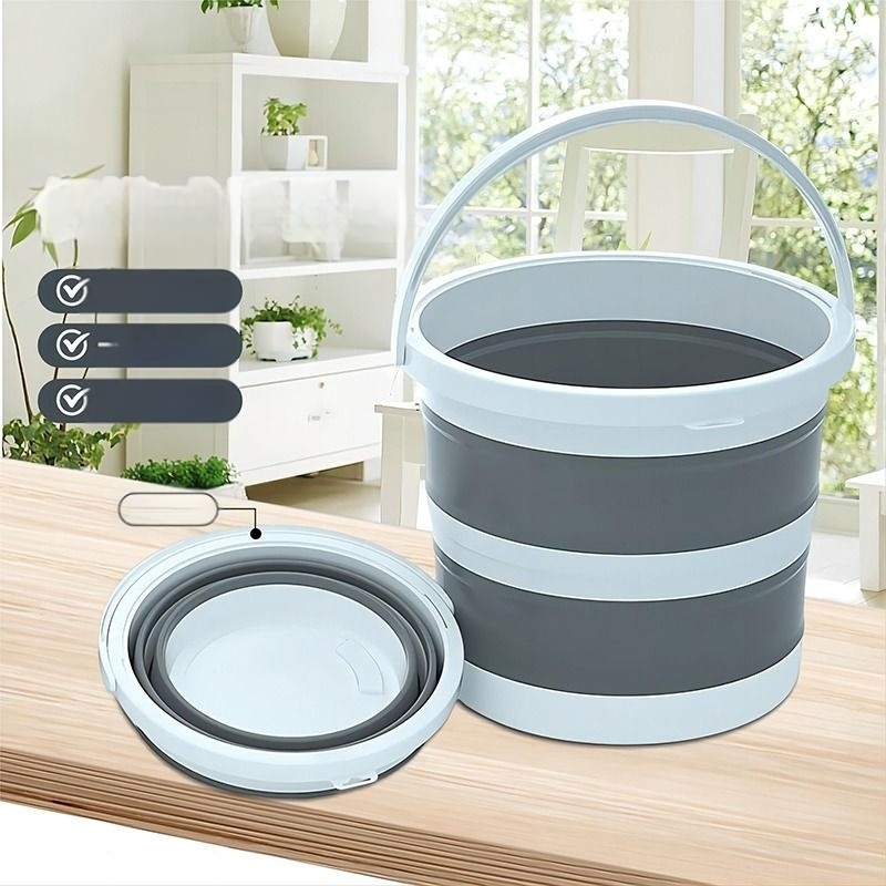 Sulankstomos nešiojamos plastikinės kibiras lauko naudojimui – sustiprinta konstrukcija, atsparus aukštoms temperatūroms, tinka automobilių plovimui, žvejybai ir namų vandeniui