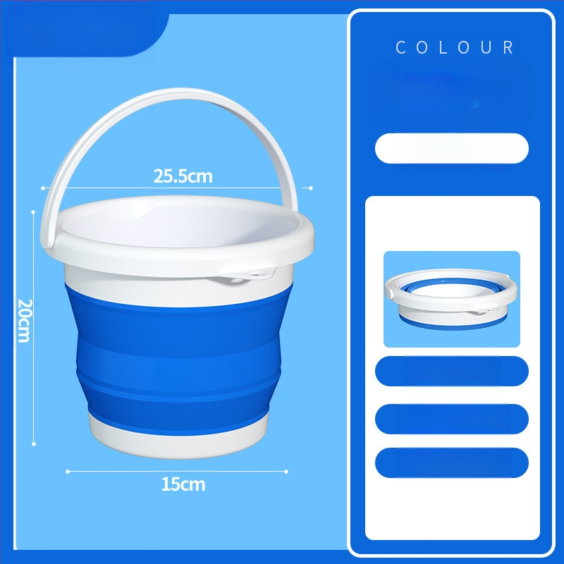 Sulankstomos nešiojamos plastikinės kibiras lauko naudojimui – sustiprinta konstrukcija, atsparus aukštoms temperatūroms, tinka automobilių plovimui, žvejybai ir namų vandeniui