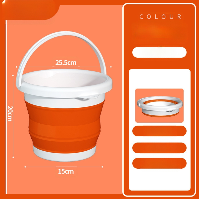 Sulankstomos nešiojamos plastikinės kibiras lauko naudojimui – sustiprinta konstrukcija, atsparus aukštoms temperatūroms, tinka automobilių plovimui, žvejybai ir namų vandeniui