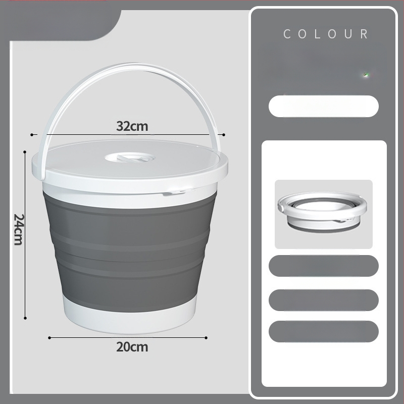 Sulankstomos nešiojamos plastikinės kibiras lauko naudojimui – sustiprinta konstrukcija, atsparus aukštoms temperatūroms, tinka automobilių plovimui, žvejybai ir namų vandeniui