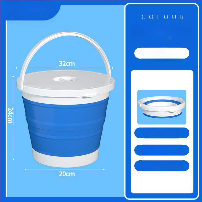 Sulankstomos nešiojamos plastikinės kibiras lauko naudojimui – sustiprinta konstrukcija, atsparus aukštoms temperatūroms, tinka automobilių plovimui, žvejybai ir namų vandeniui
