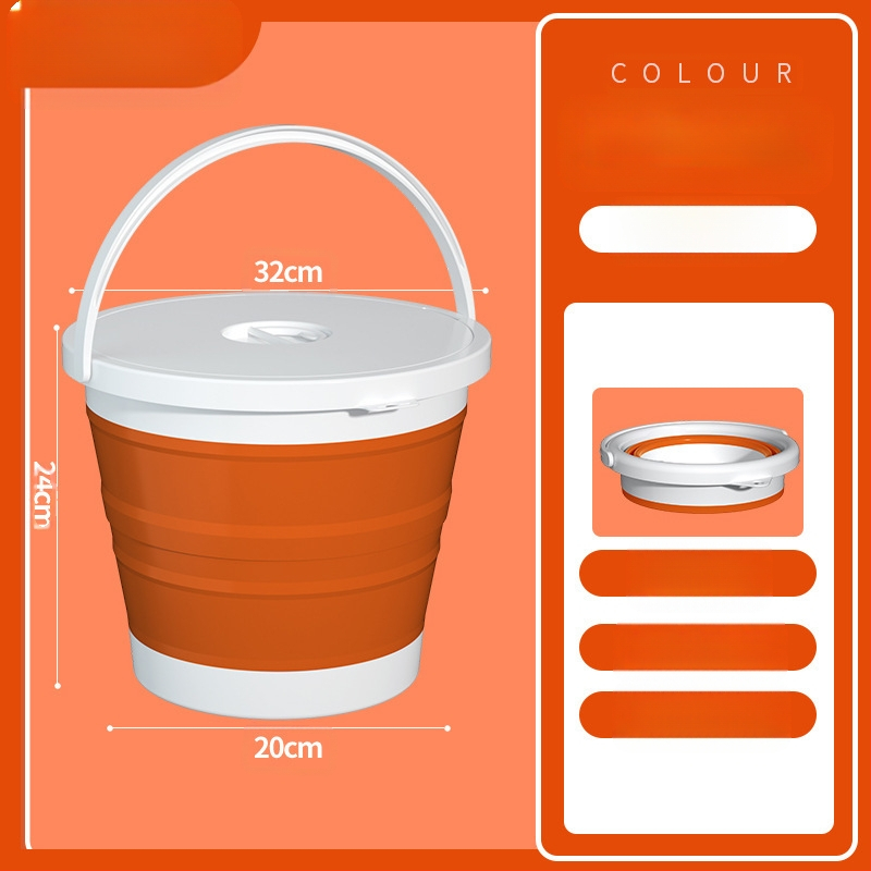 Sulankstomos nešiojamos plastikinės kibiras lauko naudojimui – sustiprinta konstrukcija, atsparus aukštoms temperatūroms, tinka automobilių plovimui, žvejybai ir namų vandeniui