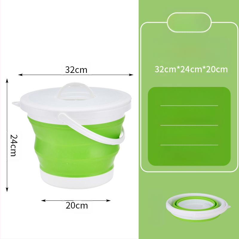 Sulankstomos nešiojamos plastikinės kibiras lauko naudojimui – sustiprinta konstrukcija, atsparus aukštoms temperatūroms, tinka automobilių plovimui, žvejybai ir namų vandeniui