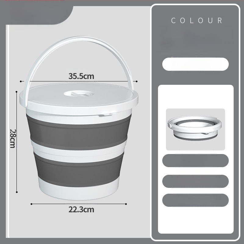 Sulankstomos nešiojamos plastikinės kibiras lauko naudojimui – sustiprinta konstrukcija, atsparus aukštoms temperatūroms, tinka automobilių plovimui, žvejybai ir namų vandeniui