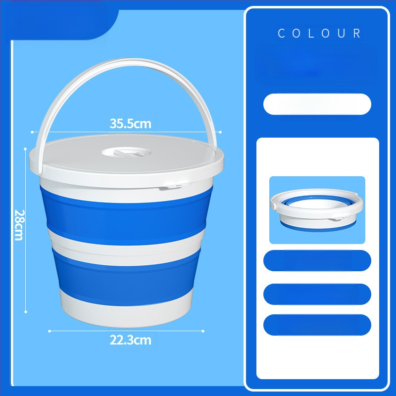 Sulankstomos nešiojamos plastikinės kibiras lauko naudojimui – sustiprinta konstrukcija, atsparus aukštoms temperatūroms, tinka automobilių plovimui, žvejybai ir namų vandeniui