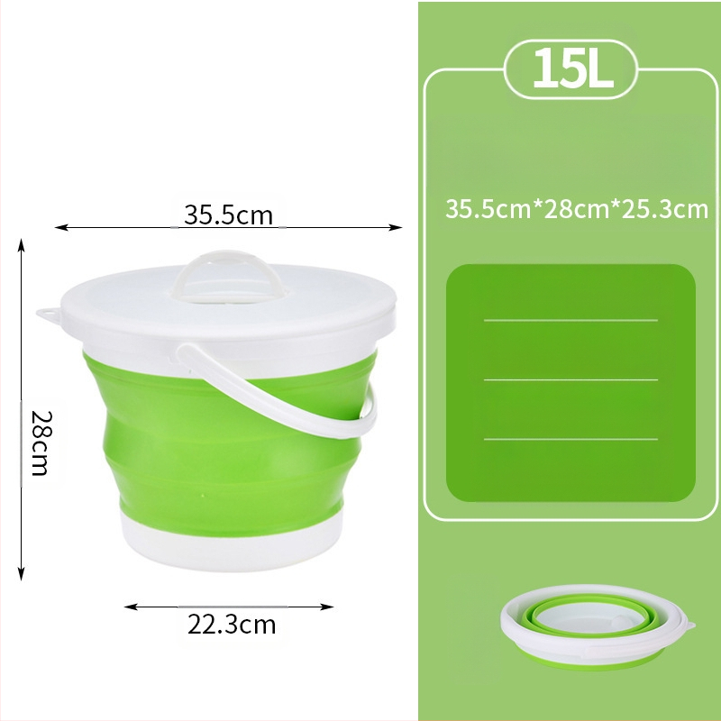 Sulankstomos nešiojamos plastikinės kibiras lauko naudojimui – sustiprinta konstrukcija, atsparus aukštoms temperatūroms, tinka automobilių plovimui, žvejybai ir namų vandeniui