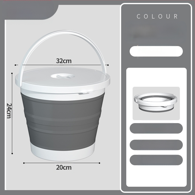 Sulankstomos nešiojamos plastikinės kibiras lauko naudojimui – sustiprinta konstrukcija, atsparus aukštoms temperatūroms, tinka automobilių plovimui, žvejybai ir namų vandeniui