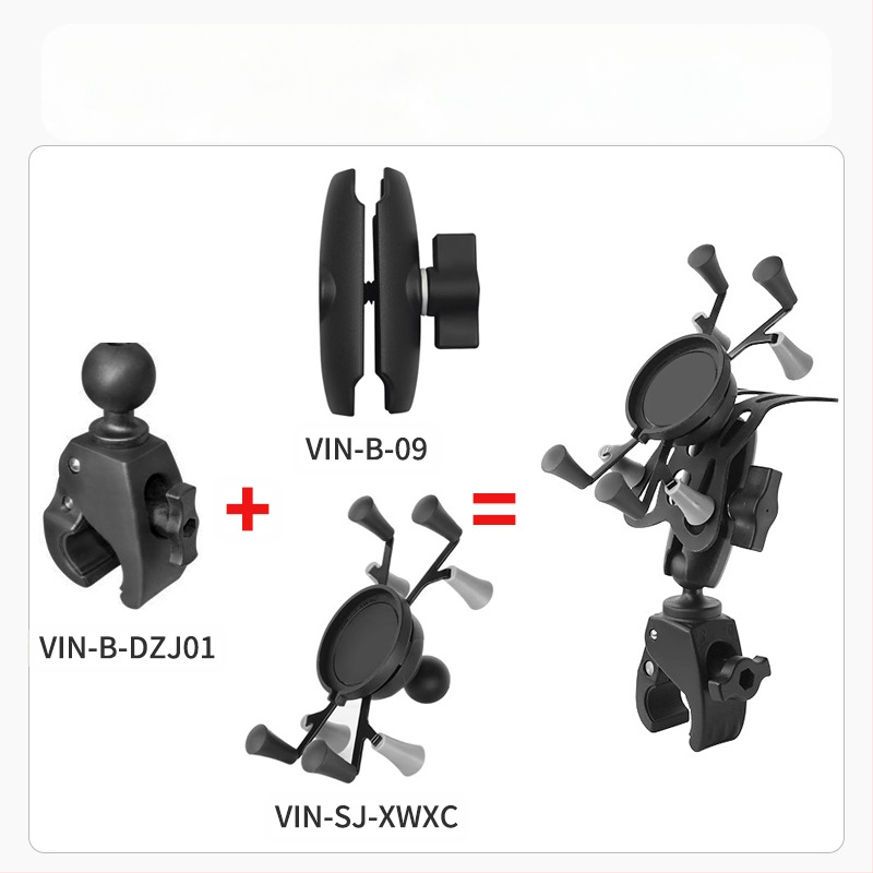 Държач за телефон в автомобил с анти‑вибрация, X-Type, навигационен държач с бързо освобождаване, 25 мм шарнирна глава, за кормило на мотоциклет, безжично зареждане