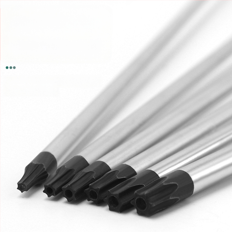 Дълъг комплект битове за отвертка с магнитен връх — Торкс (T5, T8, T27, T30) и шестогранни битове, въглеродна стомана