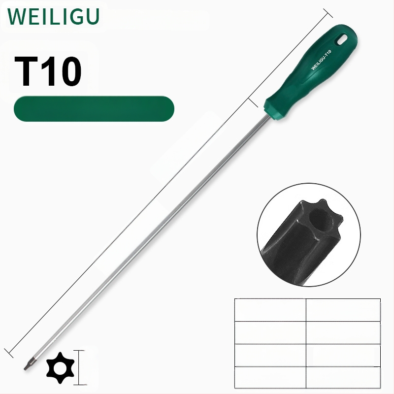 Дълъг комплект битове за отвертка с магнитен връх — Торкс (T5, T8, T27, T30) и шестогранни битове, въглеродна стомана