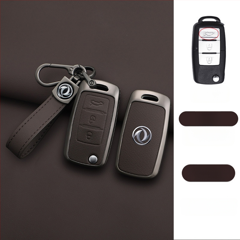 Dongfeng Fengxing T5 autókulcs tok készlet 23 modellhez: Lingzhi M5L, Jingyi X3, X5, X6, S50, SX6, CM7; marhabőr; üzleti stílus; testreszabható