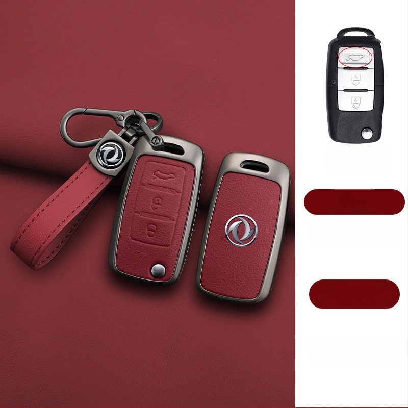 Dongfeng Fengxing T5 autókulcs tok készlet 23 modellhez: Lingzhi M5L, Jingyi X3, X5, X6, S50, SX6, CM7; marhabőr; üzleti stílus; testreszabható
