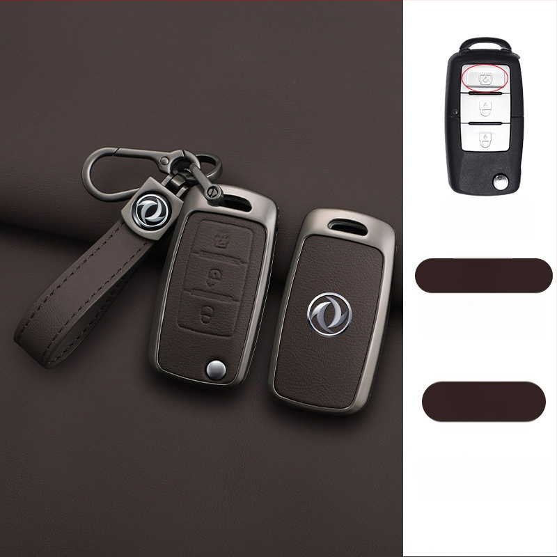 Dongfeng Fengxing T5 autókulcs tok készlet 23 modellhez: Lingzhi M5L, Jingyi X3, X5, X6, S50, SX6, CM7; marhabőr; üzleti stílus; testreszabható