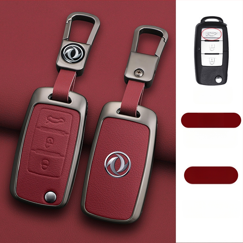 Dongfeng Fengxing T5 autókulcs tok készlet 23 modellhez: Lingzhi M5L, Jingyi X3, X5, X6, S50, SX6, CM7; marhabőr; üzleti stílus; testreszabható