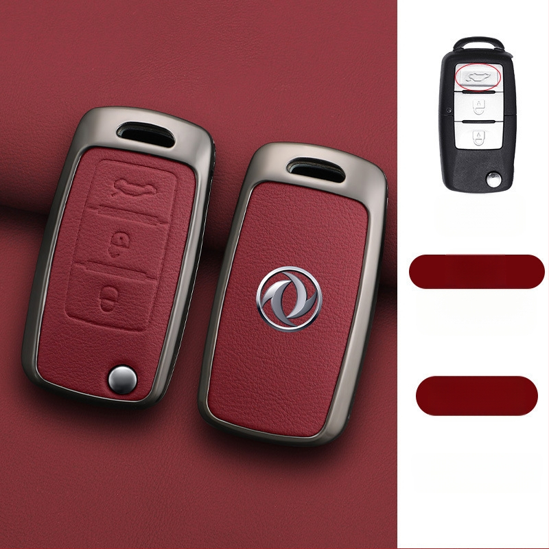 Dongfeng Fengxing T5 autókulcs tok készlet 23 modellhez: Lingzhi M5L, Jingyi X3, X5, X6, S50, SX6, CM7; marhabőr; üzleti stílus; testreszabható